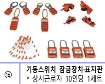 기동스위치 잠금장치 표지판